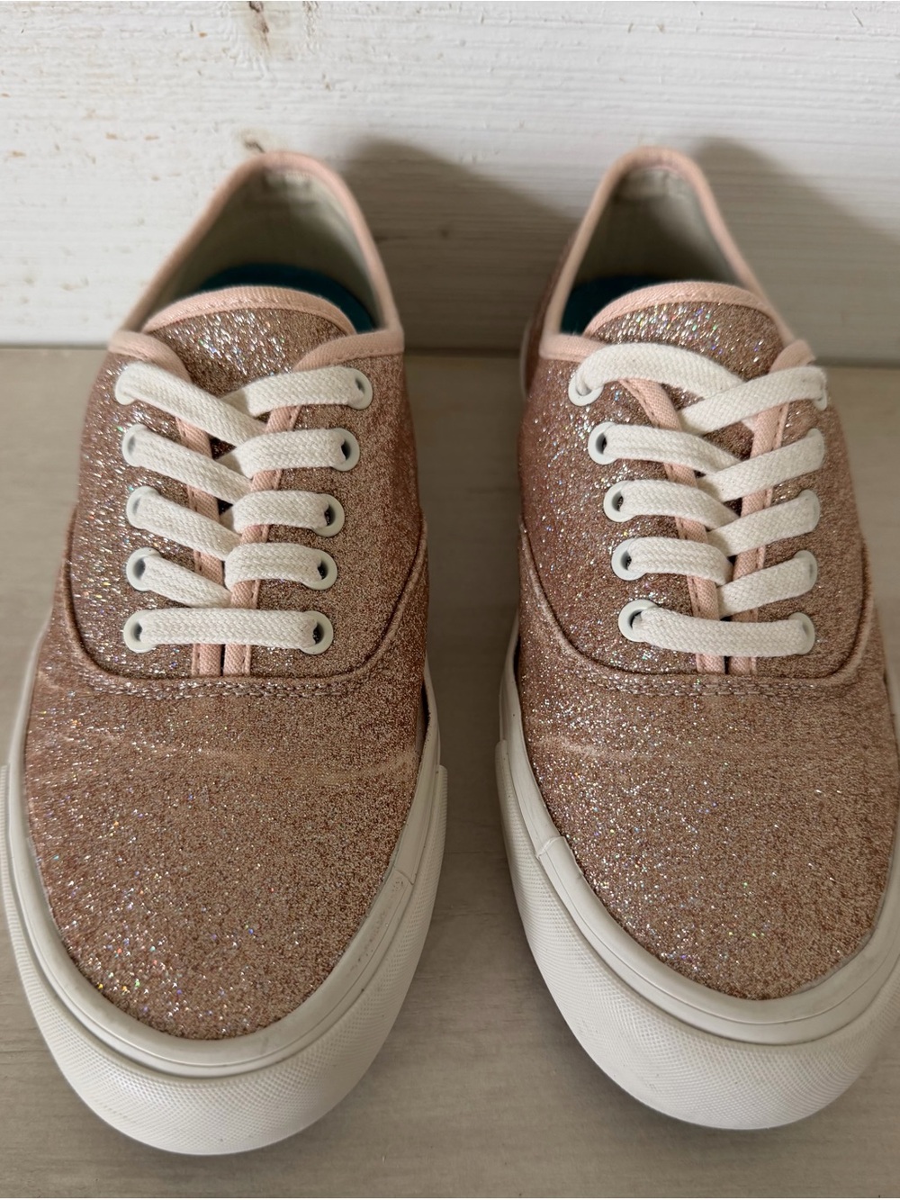 SeaVees J.Crew Sparkle Glitter Legend Sneakers Women’s Size 7.5 Rose Gold